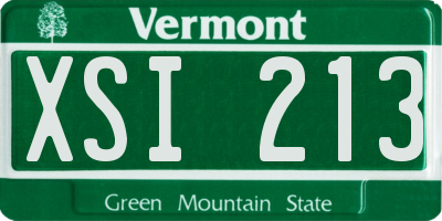 VT license plate XSI213