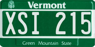 VT license plate XSI215