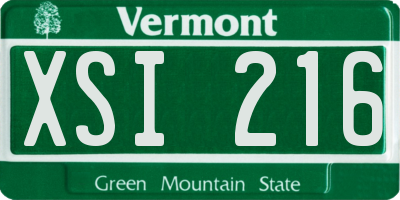 VT license plate XSI216