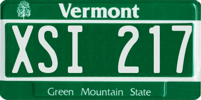 VT license plate XSI217
