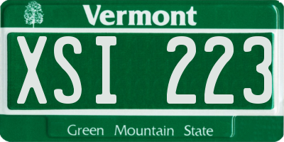 VT license plate XSI223
