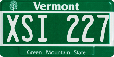 VT license plate XSI227