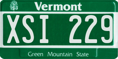 VT license plate XSI229