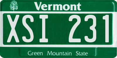 VT license plate XSI231