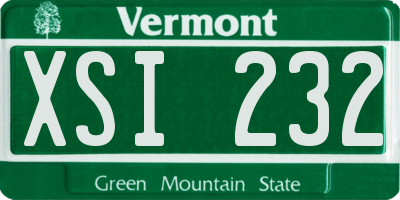 VT license plate XSI232