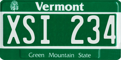 VT license plate XSI234