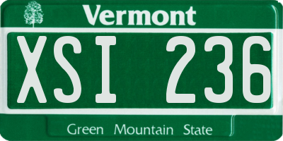 VT license plate XSI236