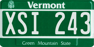 VT license plate XSI243