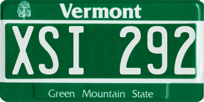 VT license plate XSI292