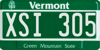 VT license plate XSI305