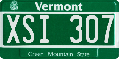 VT license plate XSI307