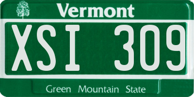 VT license plate XSI309