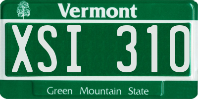 VT license plate XSI310