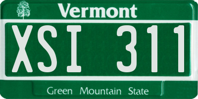 VT license plate XSI311