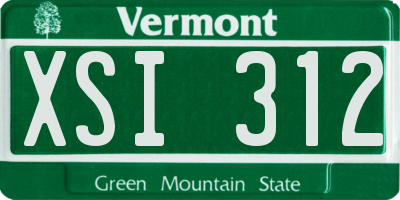 VT license plate XSI312