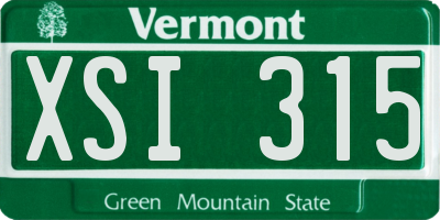 VT license plate XSI315