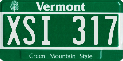 VT license plate XSI317