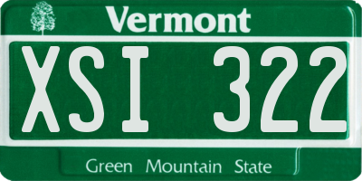 VT license plate XSI322