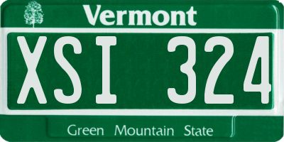 VT license plate XSI324