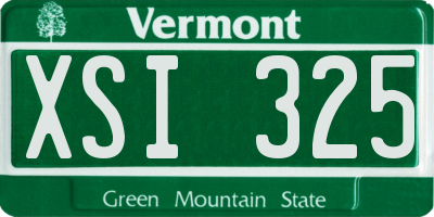 VT license plate XSI325