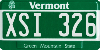 VT license plate XSI326