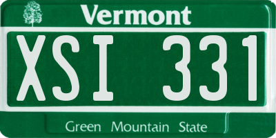VT license plate XSI331