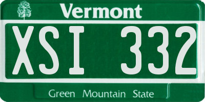 VT license plate XSI332
