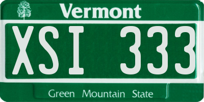 VT license plate XSI333