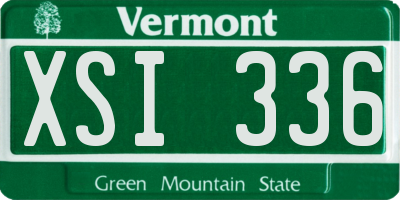 VT license plate XSI336