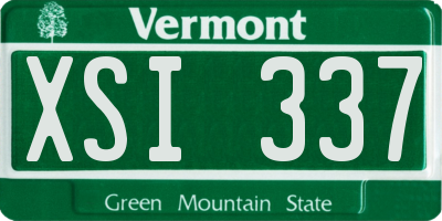 VT license plate XSI337