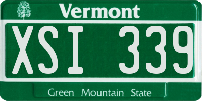 VT license plate XSI339