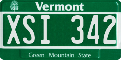 VT license plate XSI342