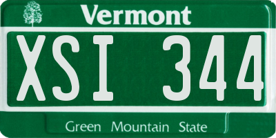 VT license plate XSI344