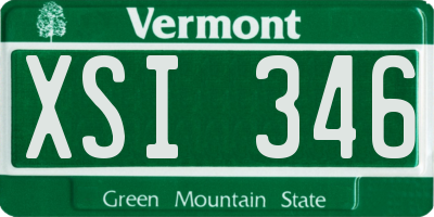 VT license plate XSI346