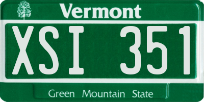 VT license plate XSI351