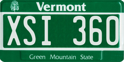 VT license plate XSI360
