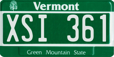VT license plate XSI361
