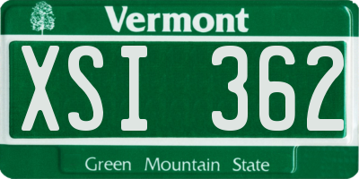 VT license plate XSI362