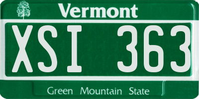 VT license plate XSI363