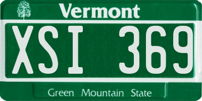 VT license plate XSI369