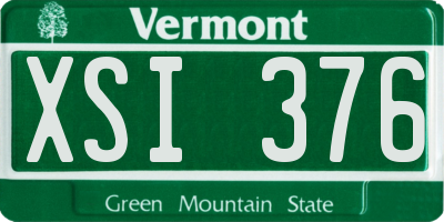 VT license plate XSI376