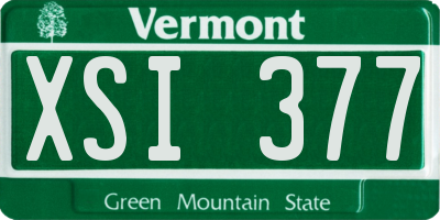 VT license plate XSI377