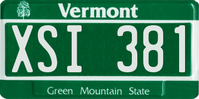 VT license plate XSI381