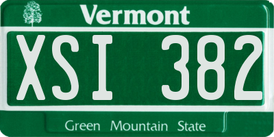 VT license plate XSI382