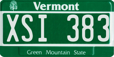VT license plate XSI383