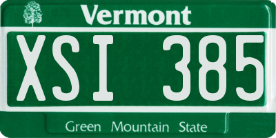 VT license plate XSI385