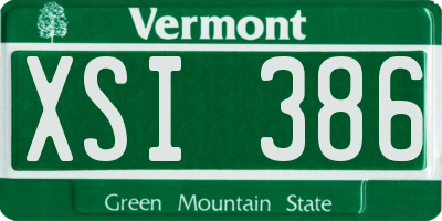 VT license plate XSI386