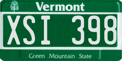 VT license plate XSI398