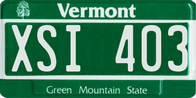 VT license plate XSI403