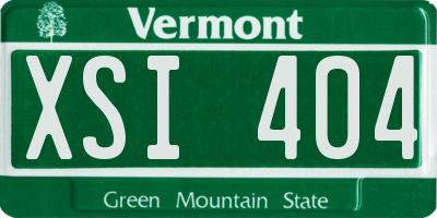 VT license plate XSI404
